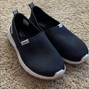 Adidas black cloudfoam slip on racer